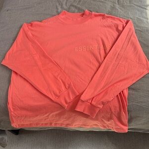 Essentials Men's Long-Sleeve Crewneck Shirt in Coral